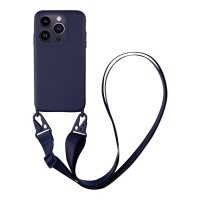 Θήκη Σιλικόνης με Strap CarryHang Sonique Apple iPhone 14 Pro Μπλε Σκούρο