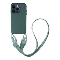 Θήκη Σιλικόνης με Strap CarryHang Sonique Apple iPhone 14 Pro Πράσινο Σκούρο