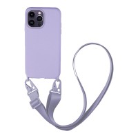 Θήκη Σιλικόνης με Strap CarryHang Sonique Apple iPhone 14 Pro Max Λιλά