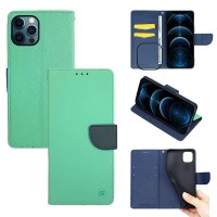 Θήκη Πορτοφόλι Sonique Trend Wallet Apple iPhone 12 / iPhone 12 Pro Βεραμάν / Σκούρο Μπλε