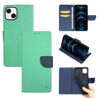 Θήκη Πορτοφόλι Sonique Trend Wallet Apple iPhone 13 Βεραμάν / Σκούρο Μπλε
