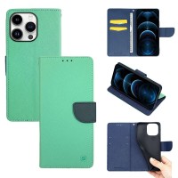 Θήκη Πορτοφόλι Sonique Trend Wallet Apple iPhone 14 Pro Βεραμάν / Σκούρο Μπλε