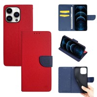 Θήκη Πορτοφόλι Sonique Trend Wallet Apple iPhone 14 Pro Κόκκινο / Σκούρο Μπλε