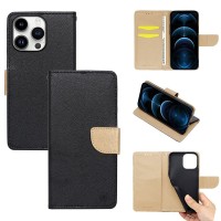 Θήκη Πορτοφόλι Sonique Trend Wallet Apple iPhone 14 Pro Μαύρο / Χρυσό