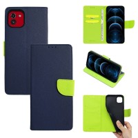 Θήκη Πορτοφόλι Sonique Trend Wallet Samsung Galaxy A03 4G Σκούρο Μπλε / Λαχανί