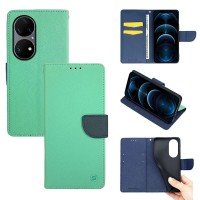 Θήκη Πορτοφόλι Sonique Trend Wallet Huawei P50 Pro Βεραμάν / Σκούρο Μπλε