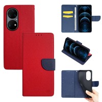 Θήκη Πορτοφόλι Sonique Trend Wallet Huawei P50 Pro Κόκκινο / Σκούρο Μπλε