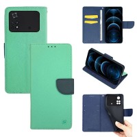 Θήκη Πορτοφόλι Sonique Trend Wallet Xiaomi Poco M4 Pro 4G Βεραμάν / Σκούρο Μπλε
