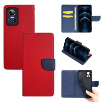Θήκη Πορτοφόλι Sonique Trend Wallet Realme GT Neo 3 5G Κόκκινο / Σκούρο Μπλε