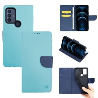 Θήκη Πορτοφόλι Sonique Trend Wallet TCL 305 / TCL 306 / TCL 30E / TCL 30 SE Σιέλ / Σκούρο Μπλε