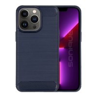 Θήκη Σιλικόνης Sonique Carbon Brushed Apple iPhone 13 Pro Μπλέ