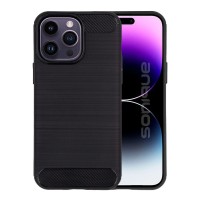 Θήκη Σιλικόνης Sonique Carbon Brushed Apple iPhone 14 Pro Max Μαύρο