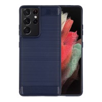 Θήκη Σιλικόνης Sonique Carbon Brushed Samsung Galaxy S21 Ultra Μπλέ