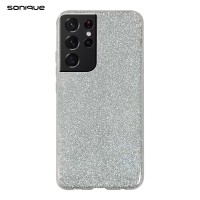 Θήκη Σιλικόνης Sonique Shiny Samsung Galaxy S21 Ultra Ασημί