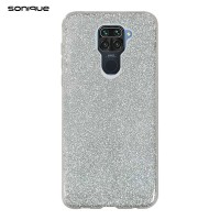 Θήκη Σιλικόνης Sonique Shiny Xiaomi Redmi Note 9 Ασημί