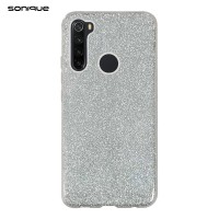 Θήκη Σιλικόνης Sonique Shiny Xiaomi Redmi Note 8T Ασημί