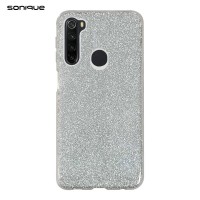 Θήκη Σιλικόνης Sonique Shiny Xiaomi Redmi Note 8 / Redmi Note 8 2021 Ασημί