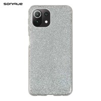 Θήκη Σιλικόνης Sonique Shiny Xiaomi Mi 11 Lite 4G / Mi 11 Lite 5G Ασημί