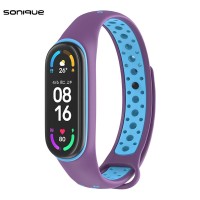 Λουράκι Σιλικόνης Sonique Sport για Xiaomi Mi Band 5/6 Μωβ / Γαλάζιο