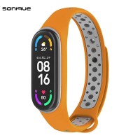 Λουράκι Σιλικόνης Sonique Sport για Xiaomi Mi Band 5/6 Πορτοκαλί / Γκρι