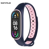 Λουράκι Σιλικόνης Sonique Sport για Xiaomi Mi Band 5/6 Σκούρο Μπλε / Ροζ