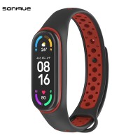 Λουράκι Σιλικόνης Sonique Sport για Xiaomi Mi Band 5/6 Μαύρο / Κόκκινο