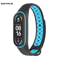 Λουράκι Σιλικόνης Sonique Sport για Xiaomi Mi Band 5/6 Μαύρο / Γαλάζιο