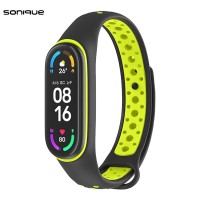 Λουράκι Σιλικόνης Sonique Sport για Xiaomi Mi Band 5/6 Μαύρο / Λαχανί