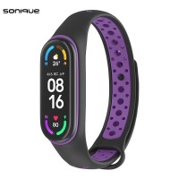 Λουράκι Σιλικόνης Sonique Sport για Xiaomi Mi Band 5/6 Μαύρο / Μωβ