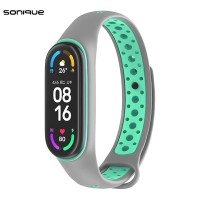 Λουράκι Σιλικόνης Sonique Sport για Xiaomi Mi Band 5/6 Γκρι / Βεραμάν