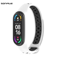 Λουράκι Σιλικόνης Sonique Sport για Xiaomi Mi Band 5/6 Λευκό / Μαύρο