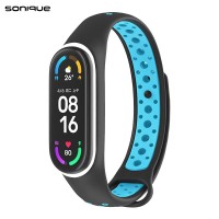 Λουράκι Σιλικόνης Sonique Sport για Xiaomi Mi Band 3/4 Μαύρο / Γαλάζιο