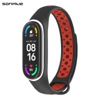 Λουράκι Σιλικόνης Sonique Sport για Xiaomi Mi Band 3/4 Μαύρο / Κόκκινο