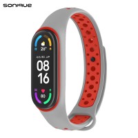 Λουράκι Σιλικόνης Sonique Sport για Xiaomi Mi Band 3/4 Γκρι / Κόκκινο