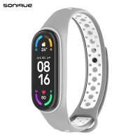 Λουράκι Σιλικόνης Sonique Sport για Xiaomi Mi Band 3/4 Γκρι / Λευκό