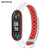 Λουράκι Σιλικόνης Sonique Sport για Xiaomi Mi Band 3/4 Λευκό / Κόκκινο