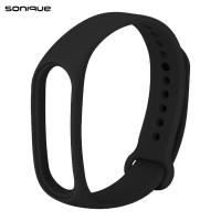 Λουράκι Σιλικόνης Sonique Color για Xiaomi Mi Band 3/4 Μαύρο