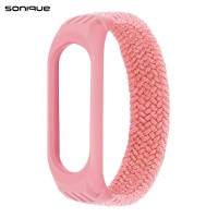Λουράκι Braided Sonique για Xiaomi Mi Band 3/4/5/6 Ροζ