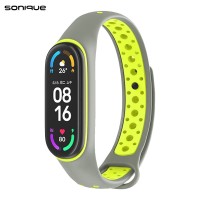 Λουράκι Σιλικόνης Sonique Sport για Xiaomi Mi Band 7 Γκρι / Λαχανί