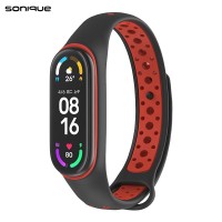 Λουράκι Σιλικόνης Sonique Sport για Xiaomi Mi Band 7 Μαύρο / Κόκκινο