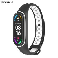 Λουράκι Σιλικόνης Sonique Sport για Xiaomi Mi Band 7 Μαύρο / Λευκό