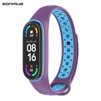 Λουράκι Σιλικόνης Sonique Sport για Xiaomi Mi Band 7 Μωβ / Γαλάζιο