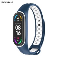 Λουράκι Σιλικόνης Sonique Sport για Xiaomi Mi Band 7 Σκούρο Μπλε / Λευκό