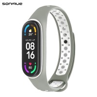 Λουράκι Σιλικόνης Sonique Sport για Xiaomi Mi Band 7 Γκρι / Λευκό