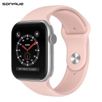 Λουράκι Σιλικόνης Soft Band Sonique για Apple Watch (42/44/45/49MM) Ροζ Χρυσό