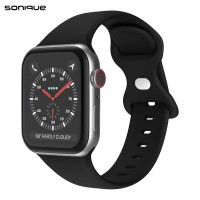 Λουράκι Σιλικόνης Butterfly Band Sonique για Apple Watch (42/44/45/49MM) Μαύρο