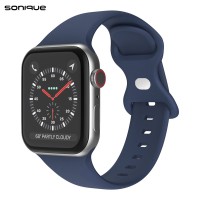 Λουράκι Σιλικόνης Butterfly Band Sonique για Apple Watch (42/44/45/49MM) Μπλε Σκούρο