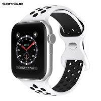 Λουράκι Σιλικόνης Sonique Sport για Apple Watch (42/44/45/49MM) Λευκό / Μαύρο