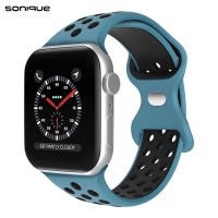 Λουράκι Σιλικόνης Sonique Sport για Apple Watch (42/44/45/49MM) Μπλε/Μαύρο