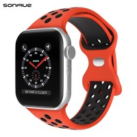 Λουράκι Σιλικόνης Sonique Sport για Apple Watch (38/40/41MM) Κόκκινο/Μαύρο